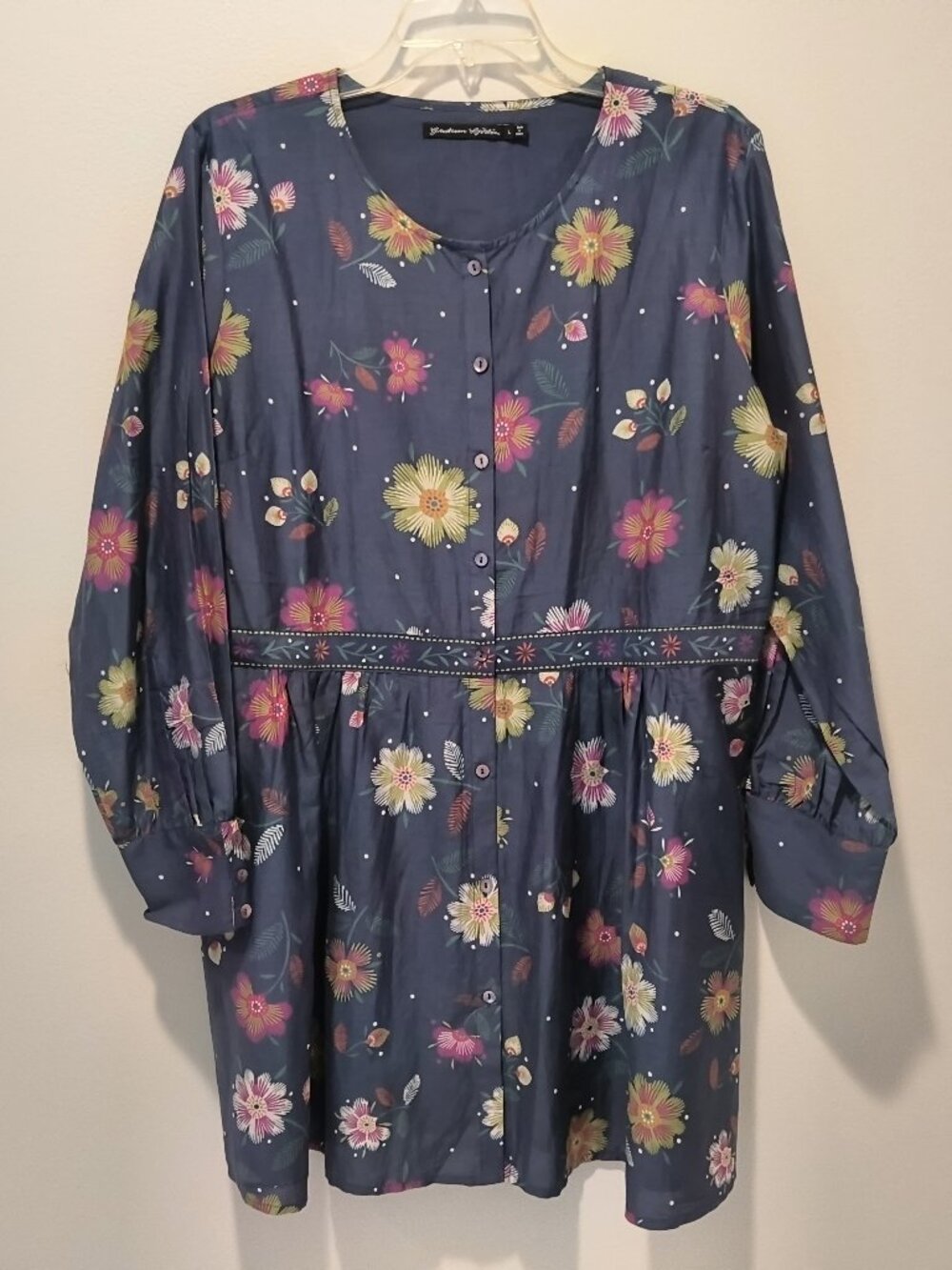 Gudrun Sjödén  blue floral tunic dress